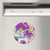 Lebhaftes Blumenmuster mit lila und blauem f Magnet (In Situ (Geschirrspüler))