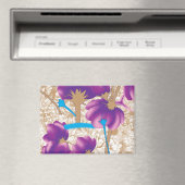 Lebhaftes Blumenmuster mit lila und blauem f Magnet (In Situ (Geschirrspüler))