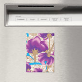Lebhaftes Blumenmuster mit lila und blauem f Magnet (In Situ (Geschirrspüler))