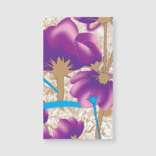 Lebhaftes Blumenmuster mit lila und blauem f Magnetkarte