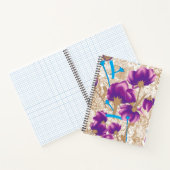 Lebhaftes Blumenmuster mit lila und blauem f Notizblock (Innenseite)