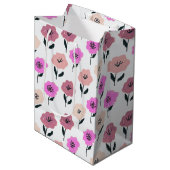 Lebhaftes Blumenmuster Mittlere Geschenktüte (Vorderseite Schrägansicht)
