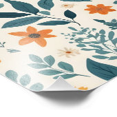 Lebhaftes Blumenmuster - Nahtloses Muster Fotodruck (Ecke)