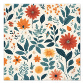 Lebhaftes Blumenmuster - Nahtloses Muster Fotodruck (Vorne)