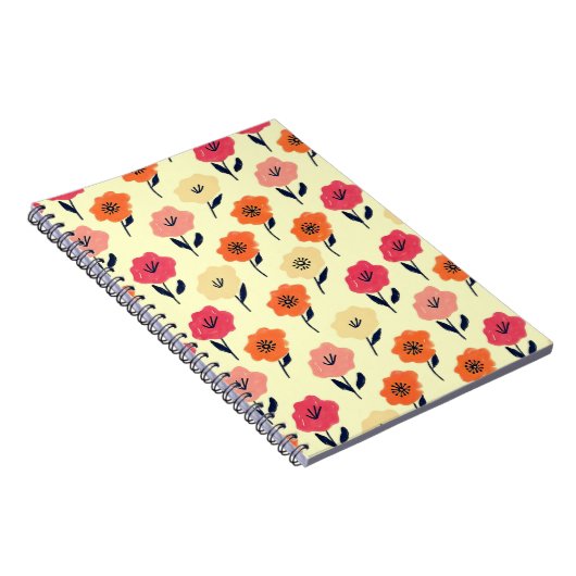 Lebhaftes Blumenmuster Notizblock (Rechte Seite)