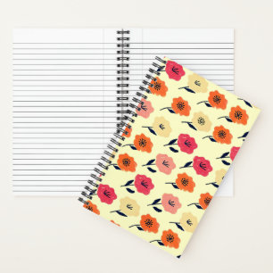 Lebhaftes Blumenmuster Notizblock