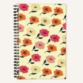 Lebhaftes Blumenmuster Notizblock (Vorderseite)