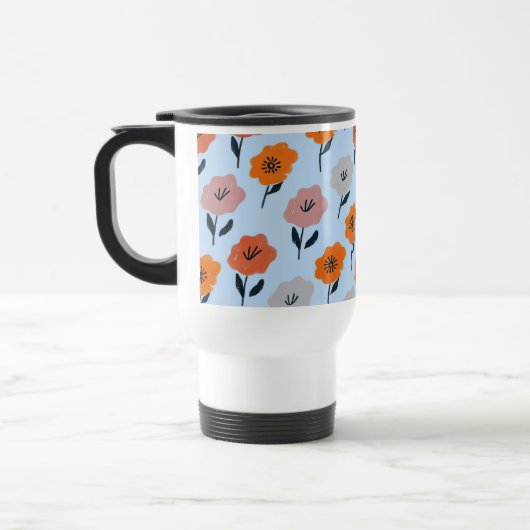 Lebhaftes Blumenmuster Reisebecher (Links)