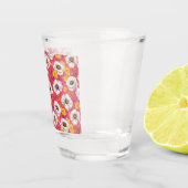 Lebhaftes Blumenmuster Schnapsglas (Rechts)