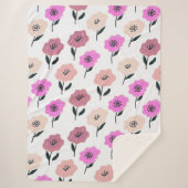 Lebhaftes Blumenmuster Sherpadecke (Vorderseite)