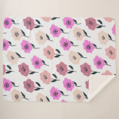 Lebhaftes Blumenmuster Sherpadecke (Vorderseite (Horizontal))