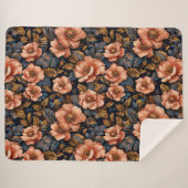 Lebhaftes Blumenmuster Sherpadecke (Vorderseite (Horizontal))
