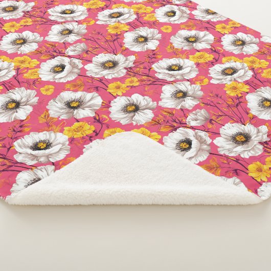 Lebhaftes Blumenmuster Sherpadecke (3/4)