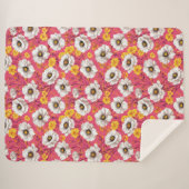 Lebhaftes Blumenmuster Sherpadecke (Vorderseite (Horizontal))