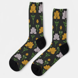Lebhaftes Blumenmuster Socken