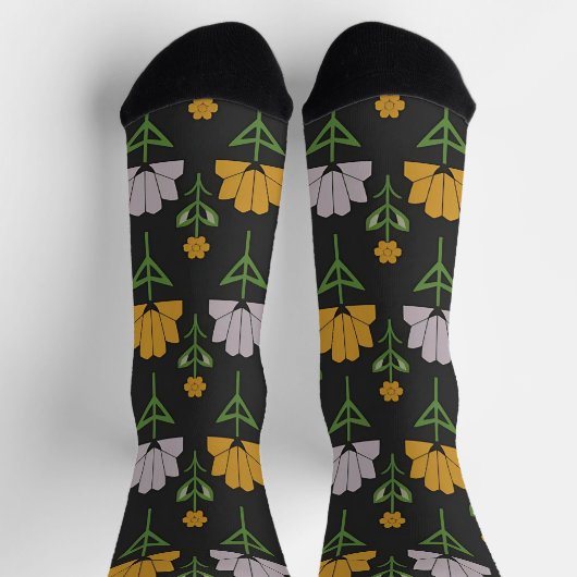 Lebhaftes Blumenmuster Socken (Oben)