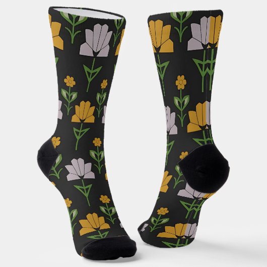 Lebhaftes Blumenmuster Socken (Gewinkelt)