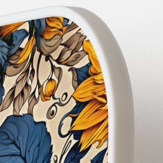 Lebhaftes Blumenmuster - Sonnenblumengeschoss Pickleball Schläger (Linke Seite)