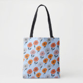 Lebhaftes Blumenmuster Tasche (Vorderseite)
