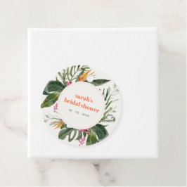 Lebhaftes Blush Boho Tropical Floral Brautparty Geschenkanhänger