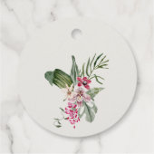 Lebhaftes Blush Boho Tropical Floral Brautparty Geschenkanhänger (Rückseite)