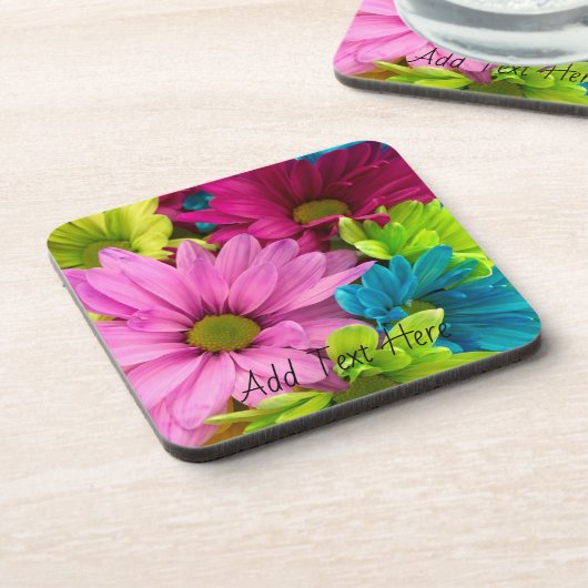 Lebhaftes Blut - farbenfrohe Blumenkunst Getränkeuntersetzer (Linke Seite)