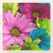 Lebhaftes Blut - farbenfrohe Blumenkunst Glasuntersetzer (Vorderseite)