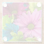 Lebhaftes Blut - farbenfrohe Blumenkunst Glasuntersetzer (Rückseite)