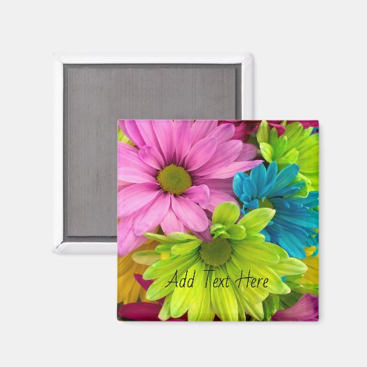 Lebhaftes Blut - farbenfrohe Blumenkunst Magnet (Vorderseite/Rückseite)