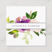 Lebhaftes Blut | Moderne Aquarellblumen Quadratische Visitenkarte (Vorderseite)