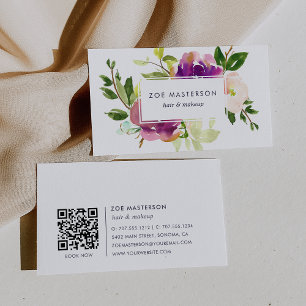 Lebhaftes Blut Moderner QR-Code für Flora Visitenkarte