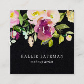 Lebhaftes Blut | Modernes Schwarz der Wasserfarbe Quadratische Visitenkarte (Vorderseite)