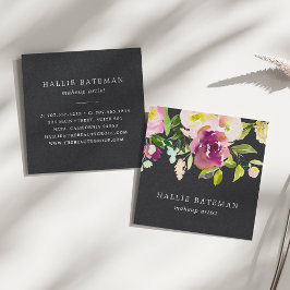 Lebhaftes Blut | Modernes Schwarz der Wasserfarbe Quadratische Visitenkarte