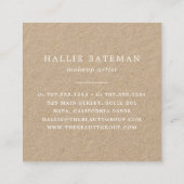 Lebhaftes Blut | Rustikale florale Kraft Quadratische Visitenkarte (Rückseite)