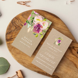 Lebhaftes Blut | Rustikale florale Kraft Visitenkarte