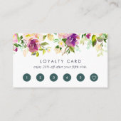 Lebhaftes Blut | Wasserfarbene Blütenloyalität Treuekarte (Vorderseite)