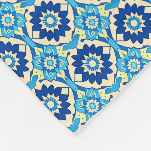 Lebhaftes Boho Chic Blumenmuster Fleecedecke (Ecke)