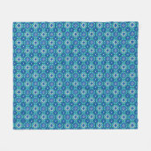Lebhaftes Boho Chic Blumenmuster Fleecedecke (Vorderseite (Horizontal))