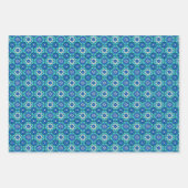 Lebhaftes Boho Chic Blumenmuster Geschenkpapier Set (Vorderseite 2)