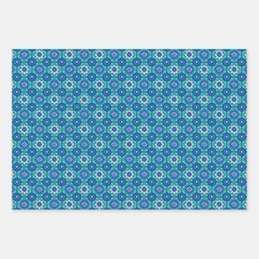 Lebhaftes Boho Chic Blumenmuster Geschenkpapier Set (Vorderseite)