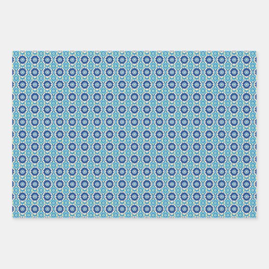 Lebhaftes Boho Chic Blumenmuster Geschenkpapier Set (Vorderseite 2)