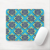 Lebhaftes Boho Chic Blumenmuster Mousepad (Mit Mouse)