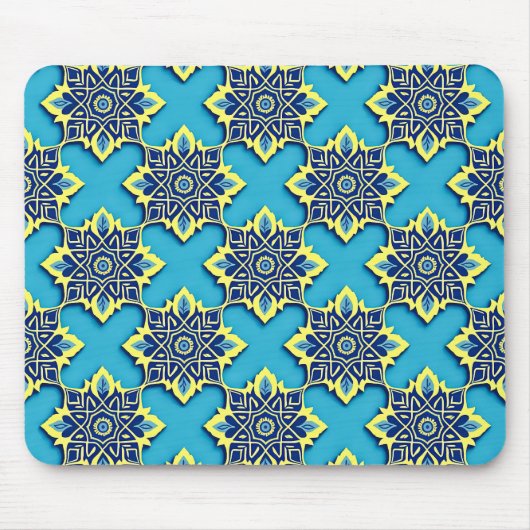 Lebhaftes Boho Chic Blumenmuster Mousepad (Vorne)