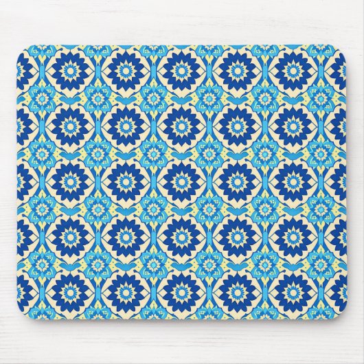 Lebhaftes Boho Chic Blumenmuster Mousepad (Vorne)