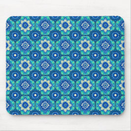 Lebhaftes Boho Chic Blumenmuster Mousepad