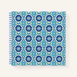 Lebhaftes Boho Chic Blumenmuster Notizblock