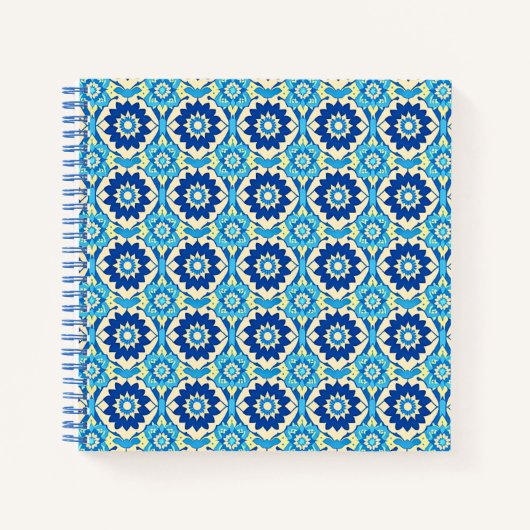 Lebhaftes Boho Chic Blumenmuster Notizblock (Vorderseite)