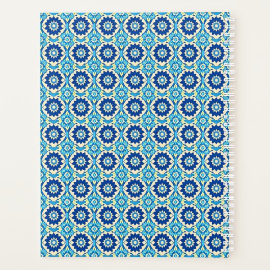 Lebhaftes Boho Chic Blumenmuster Planer (Rückseite)