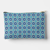 Lebhaftes Boho Chic Blumenmuster Zubehörtasche (Rückseite)