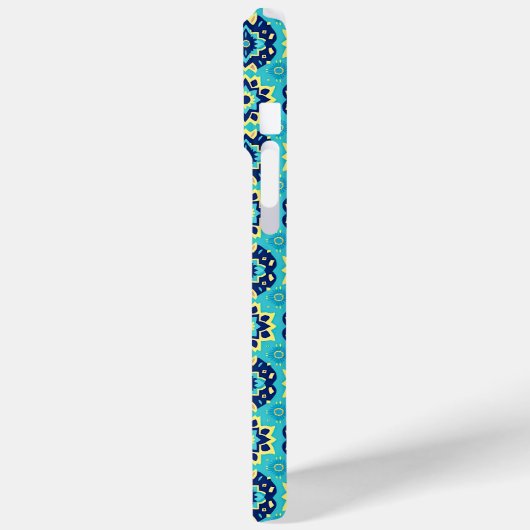 Lebhaftes Boho Chic Geometric Floral Pattern Case-Mate iPhone Hülle (Rückseite / Links)